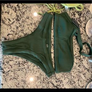 NWT Green Ribbed Bikini